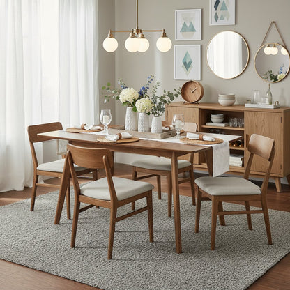 Brown Modern Dining Table – Wooden Rectangle Kitchen and Dining Room Table