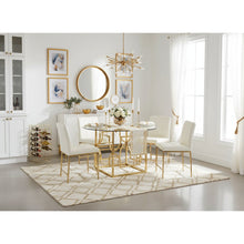 Brass Color Square Dining Table Base - 24 Inch Metal Dining Table Base