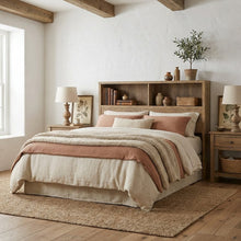 Full Headboard Mango with 49-Inch Bookcase and Plastic Glide Contemporary Design