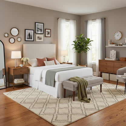 Beige Upholstered Twin Headboard Stylish Bed Headboard for Dorm Room