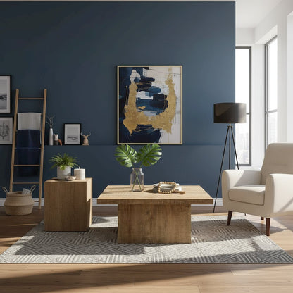 Square Coffee Table - Wooden Coffee Table for Living Room Accent