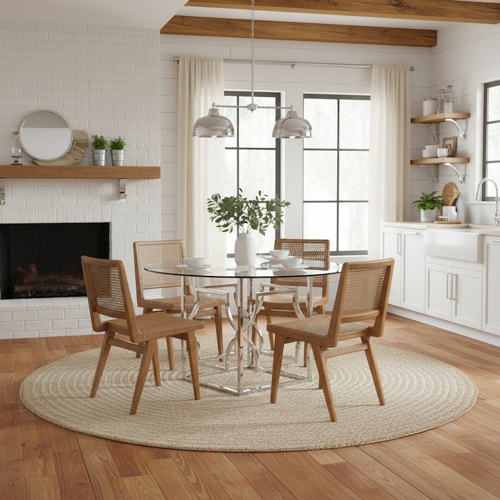 Square Chrome Metal Dining Table Base with Contemporary Design and Sturdy Frame