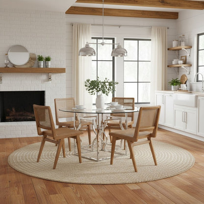 Square Chrome Metal Dining Table Base with Contemporary Design and Sturdy Frame