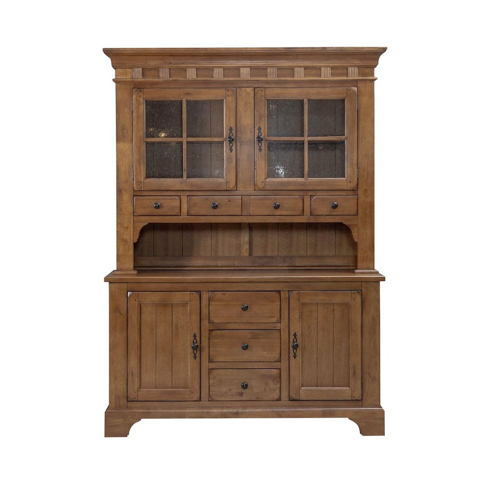 Hutch & Buffet Set in Rustic Oak & Black