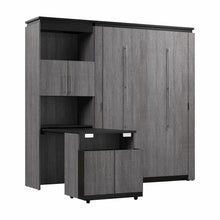 Orion Full Murphy Bed with Storage Cabinet and Fold-Out Desk (91W)