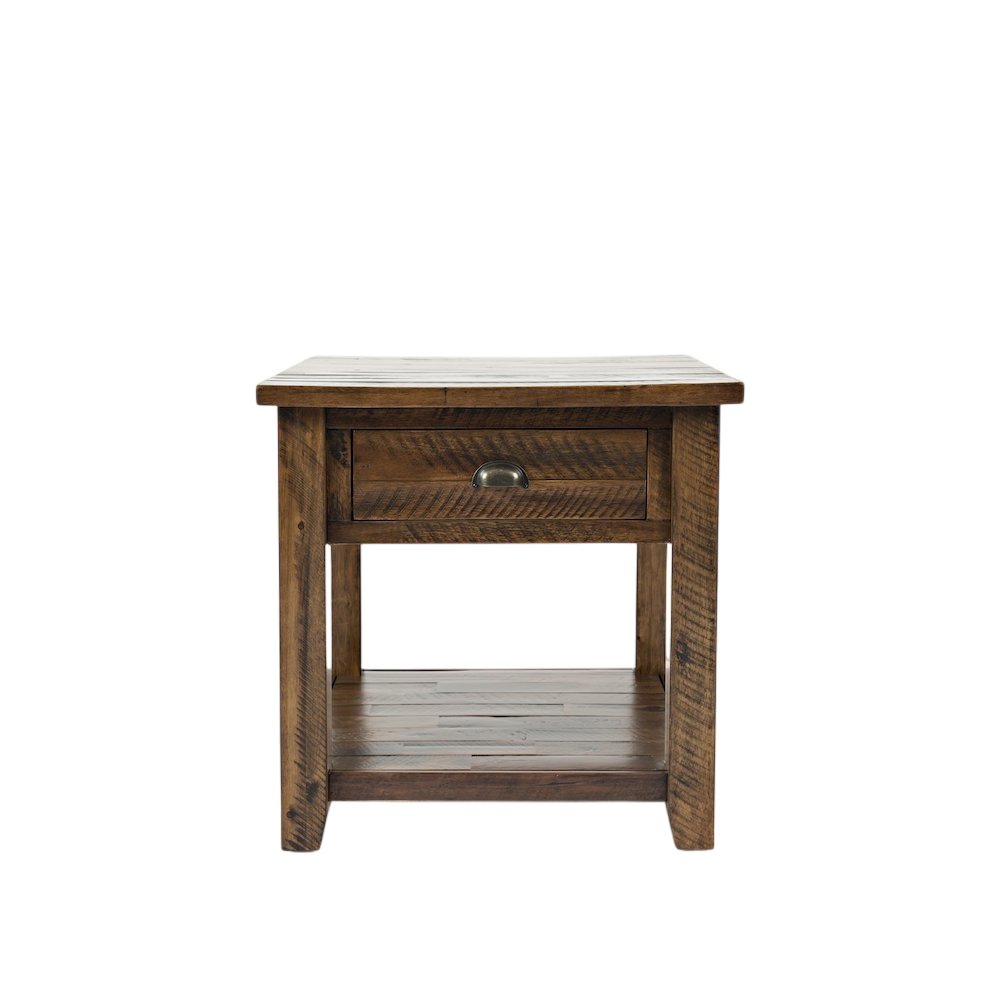 Artisan's Craft Rustic Farmhouse Distressed Solid Wood End Table