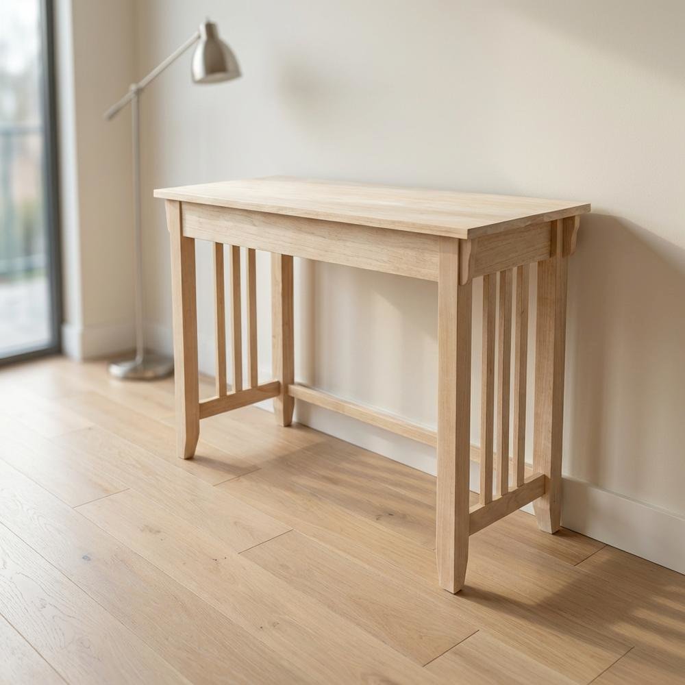 Unfinished Mission Desk with Drawer for Office Workspace, Durable Construction