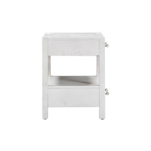 White Burl Wood Nightstand with 22-Inch Height and Modern Design