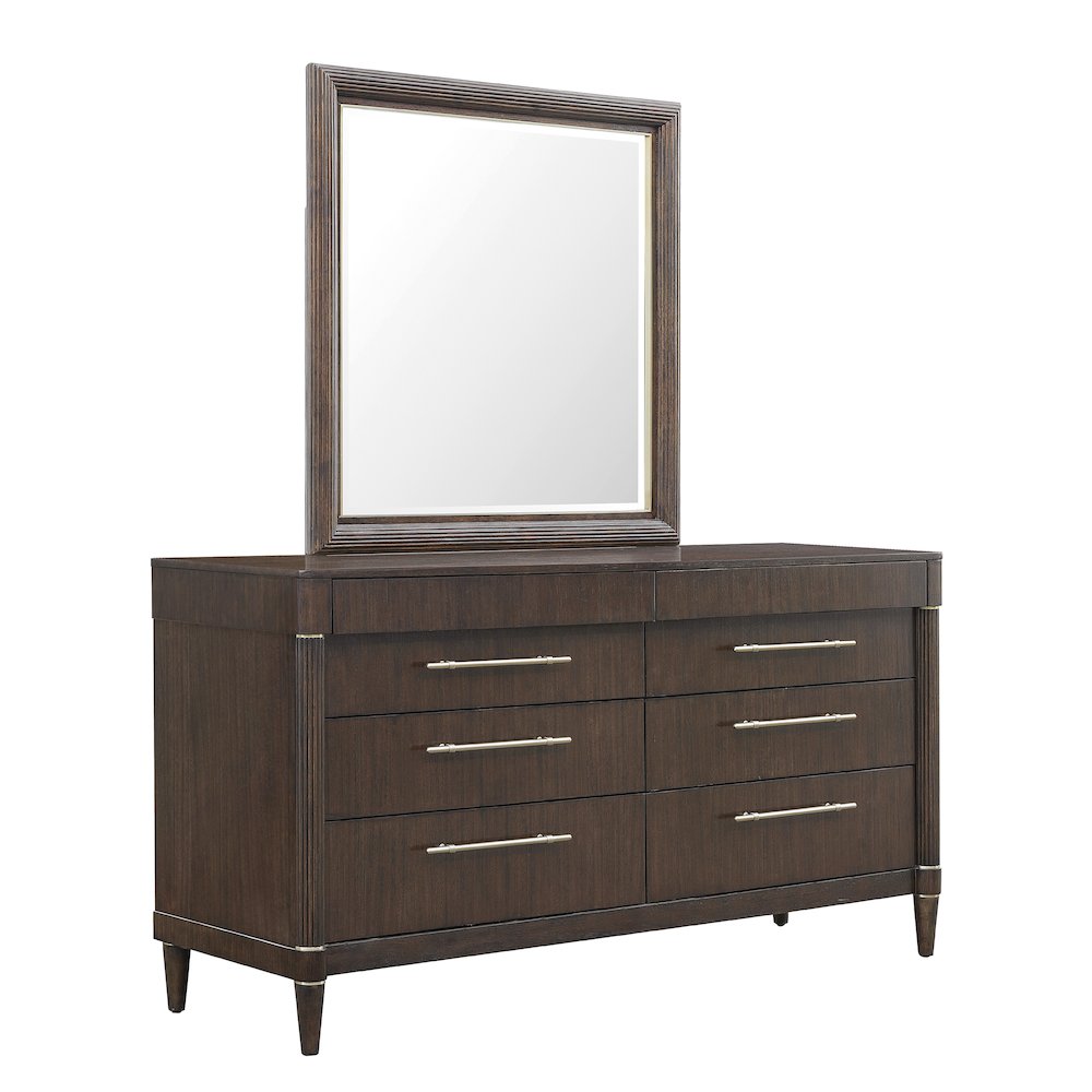 Asher Park 8 Drawer Dresser, Piano Brown Finish