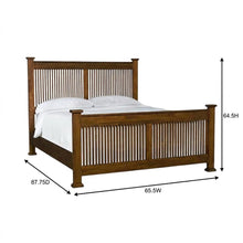 Mission-Style Queen Slat Bed in Harvest Finish with Mindi Wood