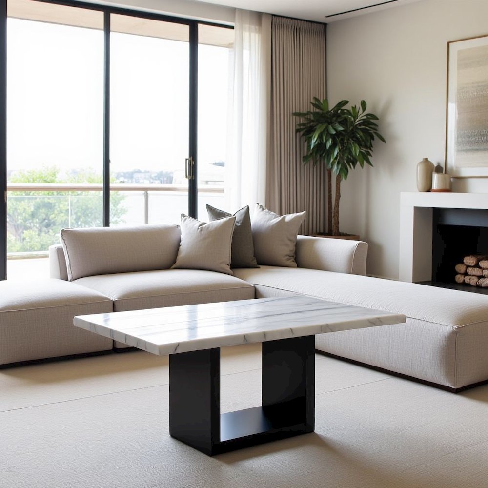 White Marble Standard Height Dining Table