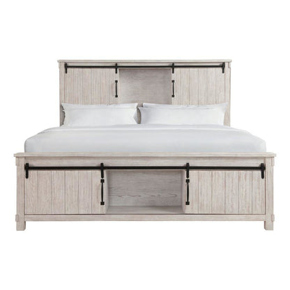 White Queen Bed Frame with Ample Storage - Elegant Design