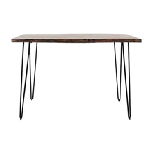 52-Inch Red Solid Acacia Counter Height Dining Table with Metal Base