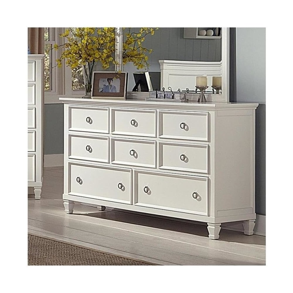 Furniture Tamarack Solid Wood 8-Drawer Dresser in White