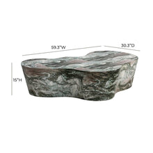 Modern Gray Stone Coffee Table with Marble Veneer Concrete Finish