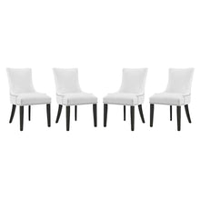 Faux Leather Upholstered Dining Chairs, White, Set of 4