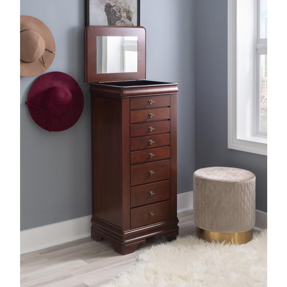 Louis Philippe Marquis Cherry Jewelry Armoire