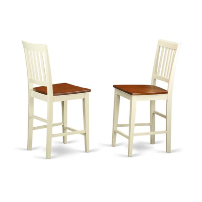 Elegant Wooden Bar Stools – Counter Height Chairs with Back, Set of 2