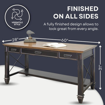 Hartford Wood Writing Desk, Brown