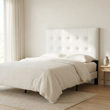 Upholstered Vinyl Twin Headboard with Durable Finish and Sleek Design