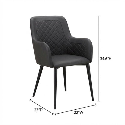 Diamond Tufted Dining Chairs Set of 2, Contemporary Accent Chair with Arms,Black
