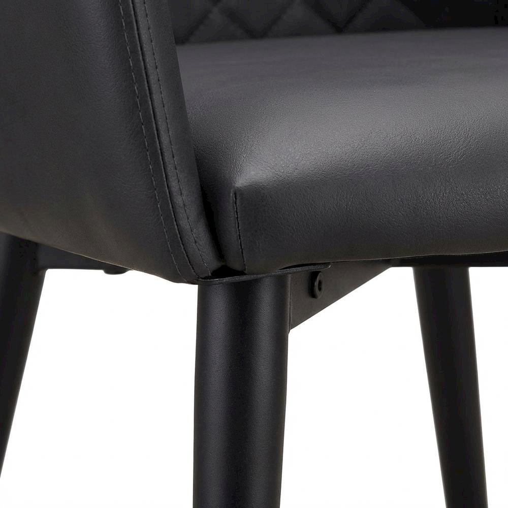 Diamond Tufted Dining Chairs Set of 2, Contemporary Accent Chair with Arms,Black