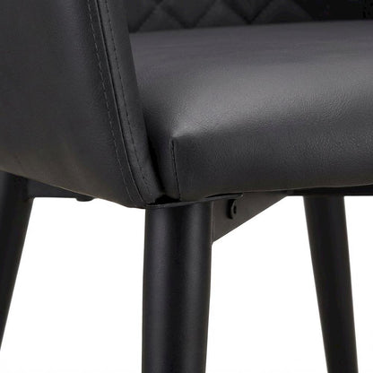 Diamond Tufted Dining Chairs Set of 2, Contemporary Accent Chair with Arms,Black