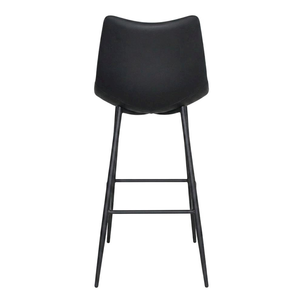 Upholstered Counter Stools Set of 2, Contemporary Bar Stools with Footrest,Black