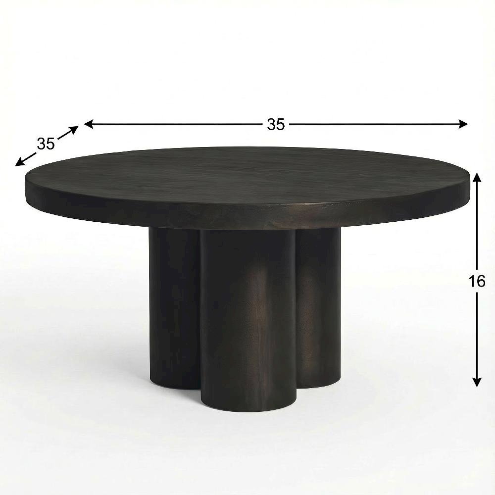 Black Outdoor Coffee Table with Aluminium Top and Metal Frame Durable Design