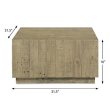 Brown Rustic Coffee Table with Solid Reclaimed Pine Top and Matt Finish