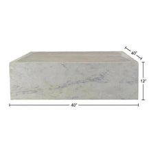 White Marble Coffee Table with Composite Wood Frame Modern Design