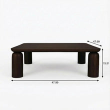 Brown Solid Teak Wood Coffee Table with Matte Finish and Durable Metal Hardware