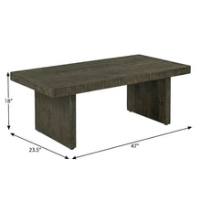 Brown Rustic Coffee Table with Matte Solid Pine Top and Driftwood Finish