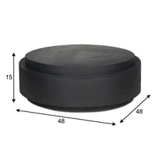 Black Concrete Coffee Table with Stone Surface and Contemporary Design