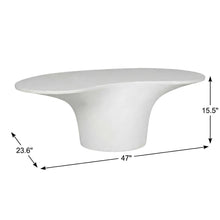White Fiberglass Reinforced Concrete Outdoor Coffee Table with Modern Design