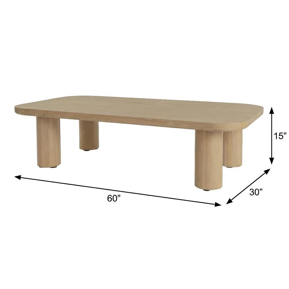Solid Oak Coffee Table, Iron Frame and Matte Finish, Stain-repellent Design