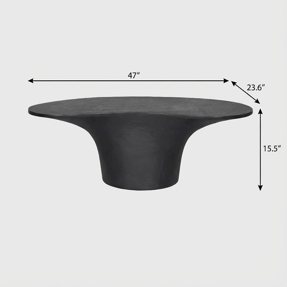 Outdoor Coffee Table, Fiberglass Reinforced Concrete Top, Contemporary Style