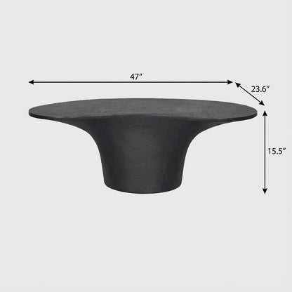 Outdoor Coffee Table, Fiberglass Reinforced Concrete Top, Contemporary Style
