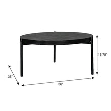 Black Concrete Outdoor Coffee Table with Steel Legs and Matte Hardware