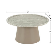 White Marble Coffee Table with Antique White Marble Top and MDF Iron Frame