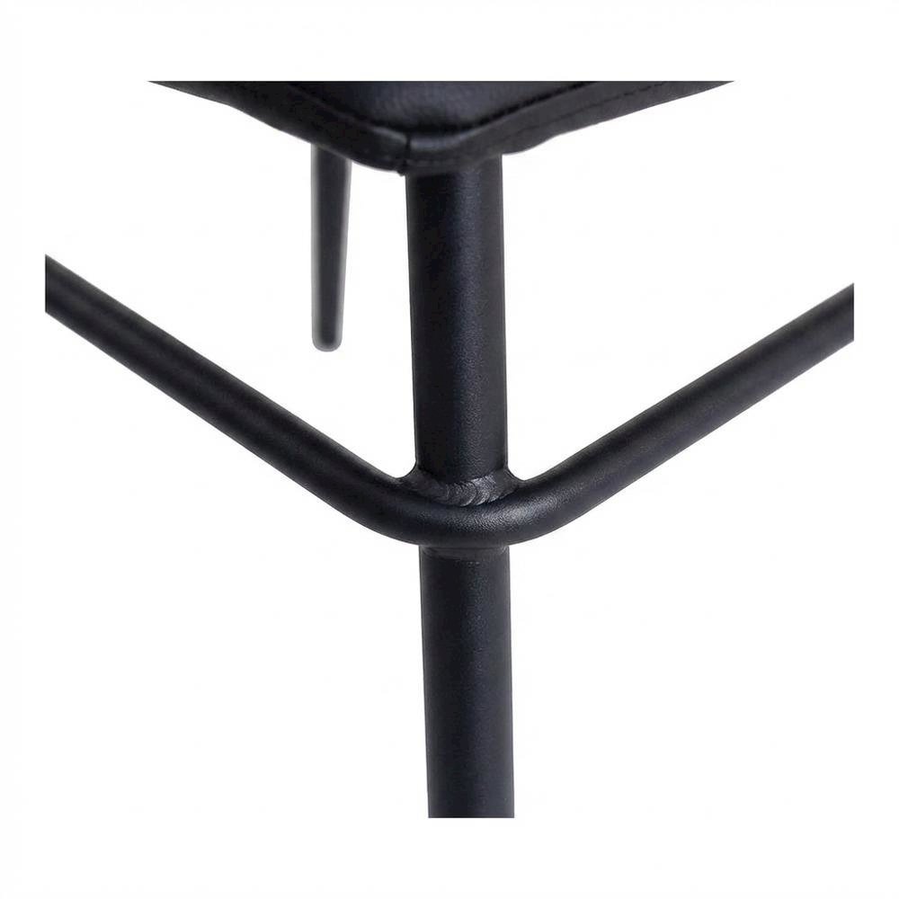 Upholstered Counter Stools Set of 2, Contemporary Bar Stools with Footrest,Black