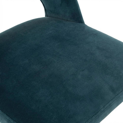 Upholstered Bar Stool with Back and Footrest, Art Deco Counter Height Chair,Blue