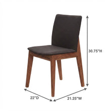 Mid-Century Dining Chairs Set of 2, Upholstered Accent Chair,Black