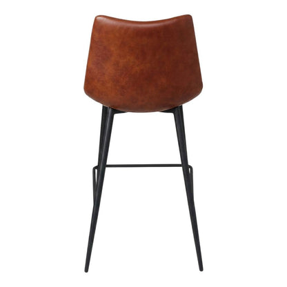 Upholstered Counter Stools Set of 2, Contemporary Bar Stools with Footrest,Brown