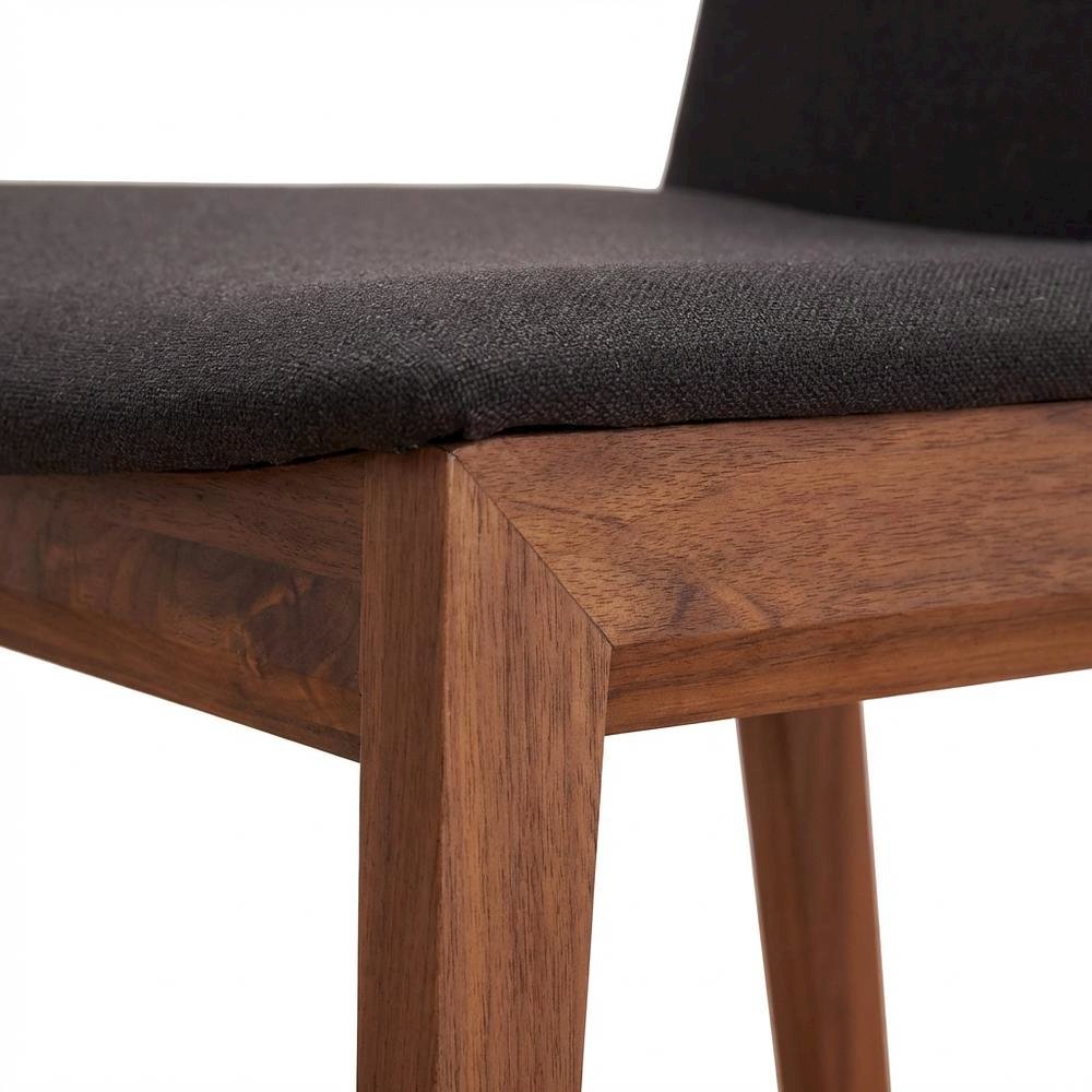 Mid-Century Dining Chairs Set of 2, Upholstered Accent Chair,Black