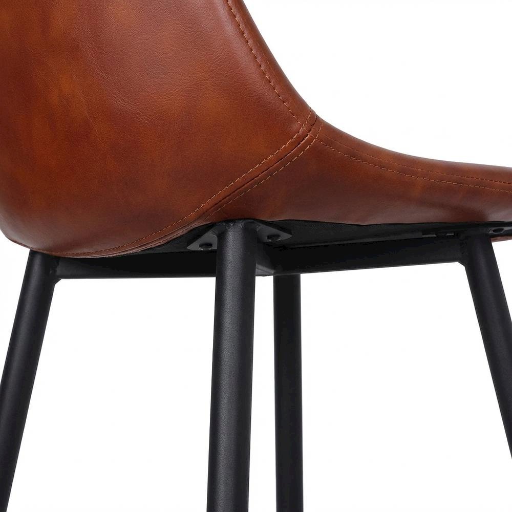 Upholstered Counter Stools Set of 2, Contemporary Bar Stools with Footrest,Brown