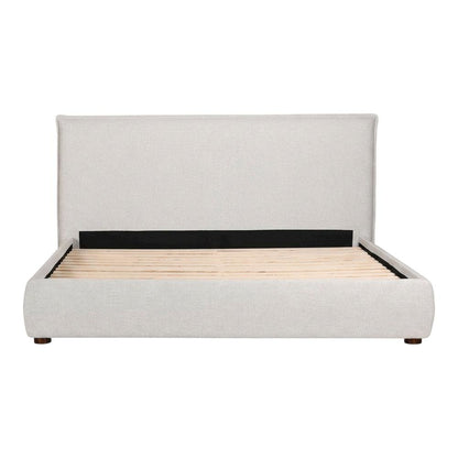 King Platform Bed with Headboard, Scandinavian Bed Frame Bedroom,Gray