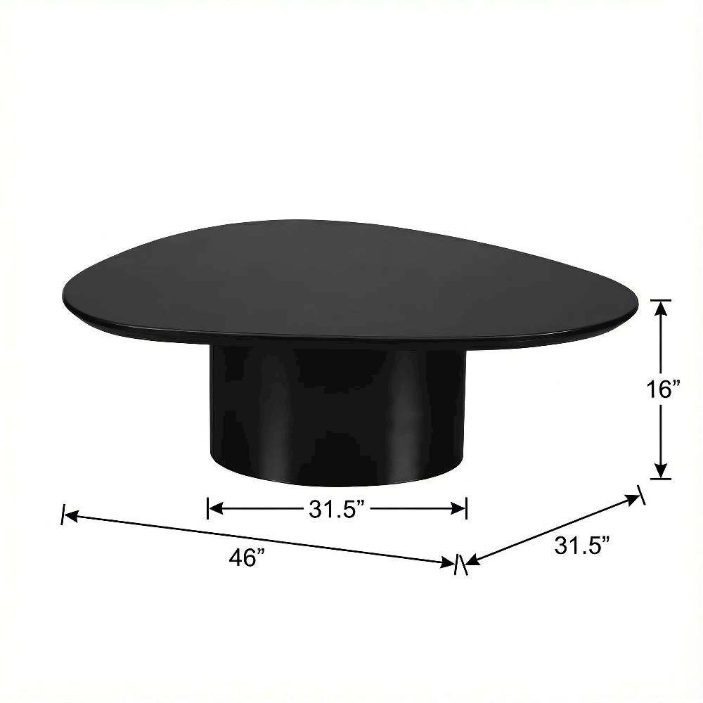 Black High-Gloss Coffee Table with Metal Hardware and Modern MDF Frame