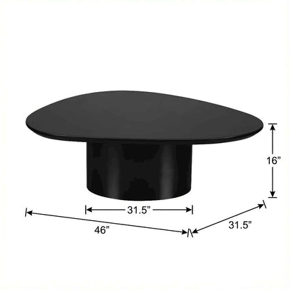 Black High-Gloss Coffee Table with Metal Hardware and Modern MDF Frame