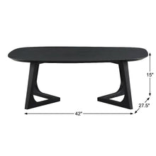 Black Solid White Ash Coffee Table Mid-Century Modern Wood Finish